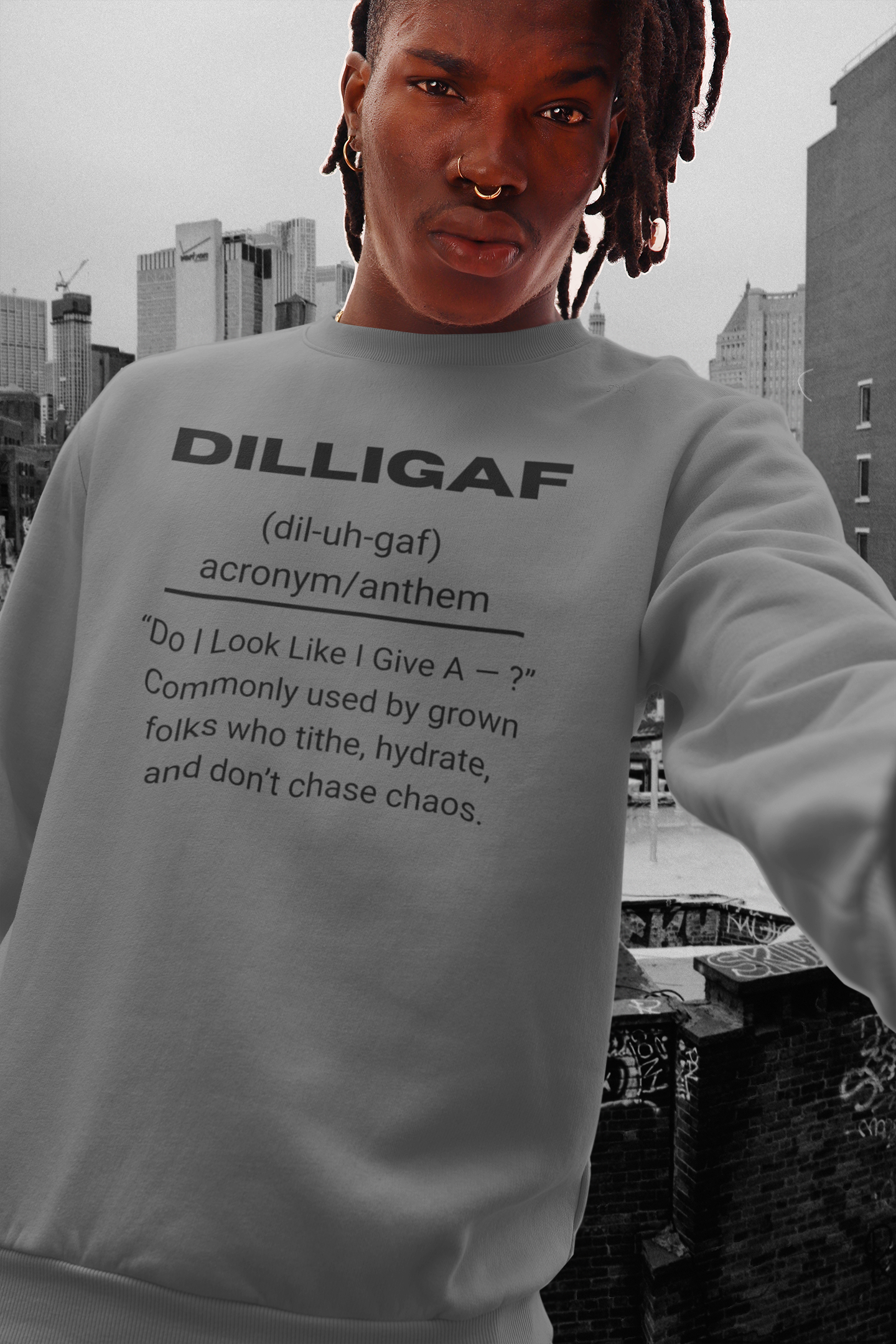 DILLIGAF Gen X Urban Dictionary Sweatshirt