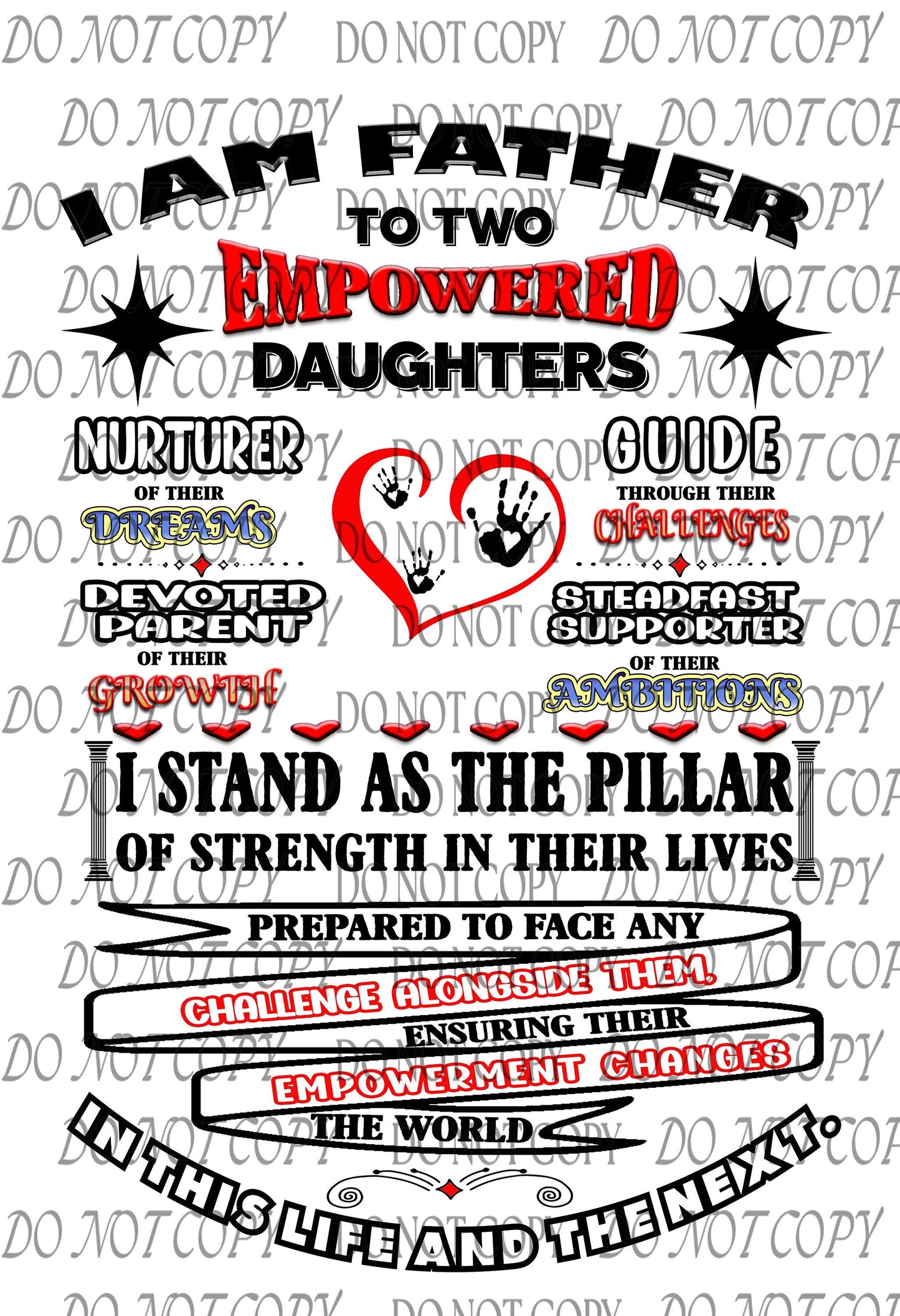 Custom Sublimation/DTF PNG – I Am Father to Empowered Daughters | Personalized Girl Dad Digital File | Father’s Day Shirt Design