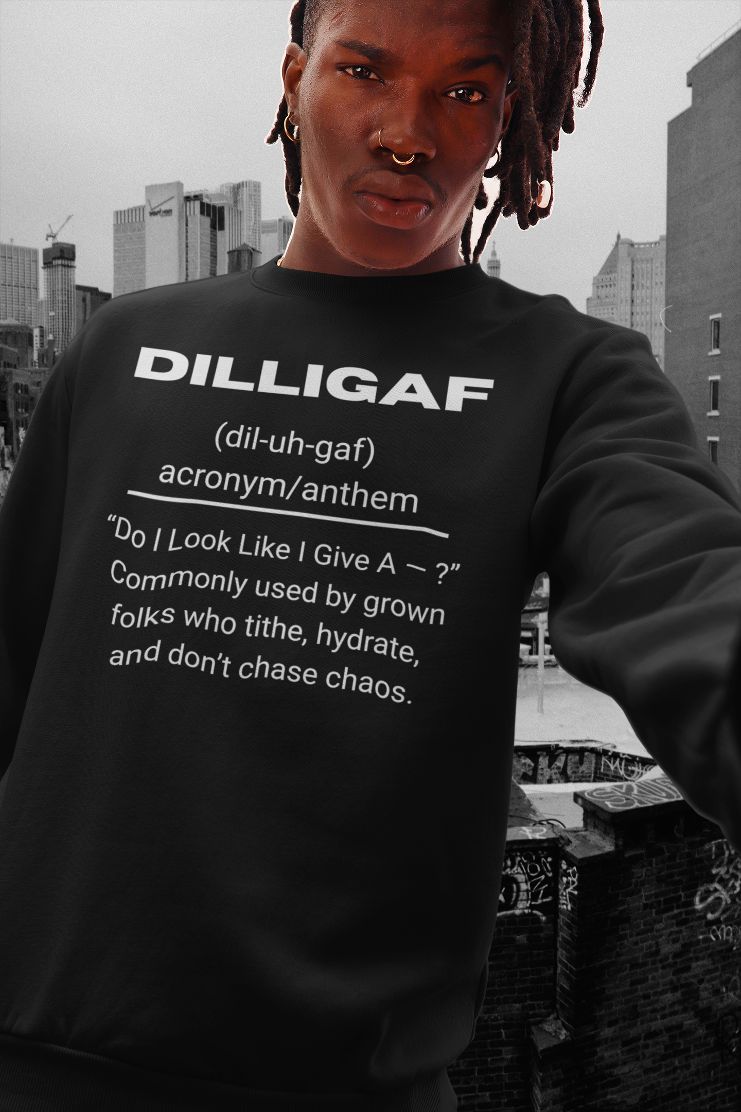 DILLIGAF Gen X Urban Dictionary Sweatshirt