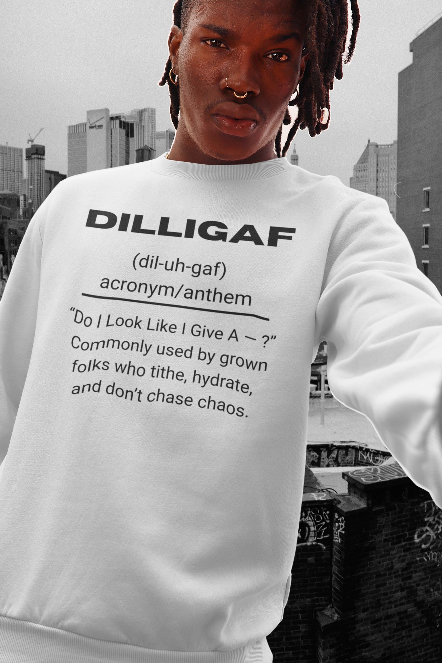 DILLIGAF Gen X Urban Dictionary Sweatshirt